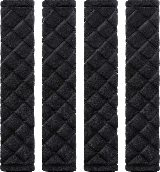 4 Pack Seat Belt Cover Extra Long Seat Belt Pads for Car Soft Comfort Shoulder Strap Covers Harness Pads Helps Protect Your Neck and Shoulder(10.6 Inch,Black)